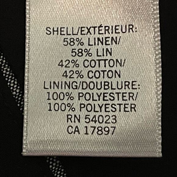 Banana Republic Black White Linen Blend Academia Office Skirt NWT Size 14 - Picture 9 of 13